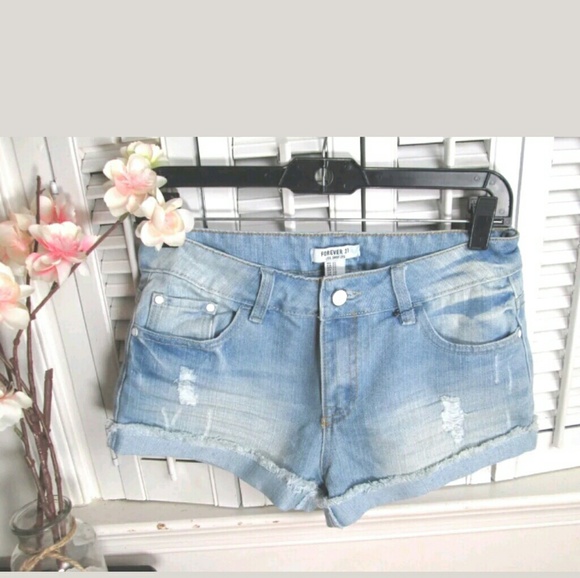 Forever 21 Pants - Forever 21 Light Blue Denim Cuffed Stretch size 27